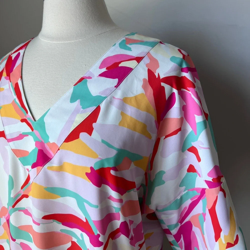 CROSBY by Mollie Burch Shine Your Bright V Neck Kimono Sleeve Top Women's Medium